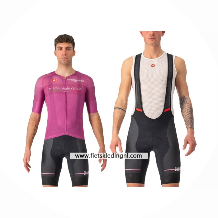 2024 Fietskleding Giro D'italie Violet Korte Mouwen En Koersbroek